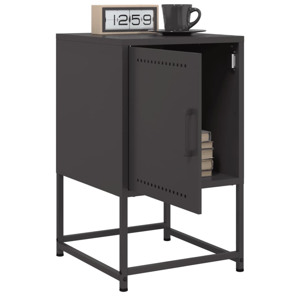 Tables de chevet 2 pcs. Noir 36x39x60,5 cm en acier