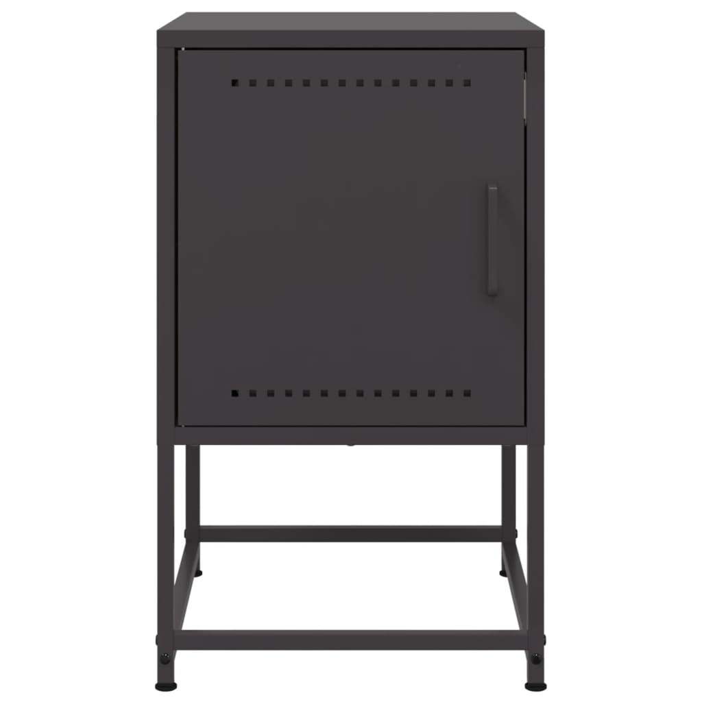 Tables de chevet 2 pcs. Noir 36x39x60,5 cm en acier