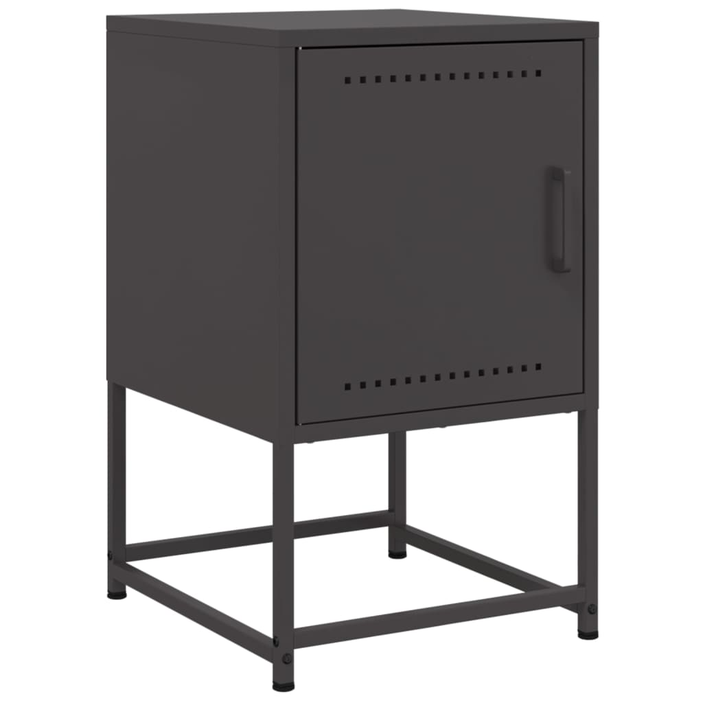 Tables de chevet 2 pcs. Noir 36x39x60,5 cm en acier