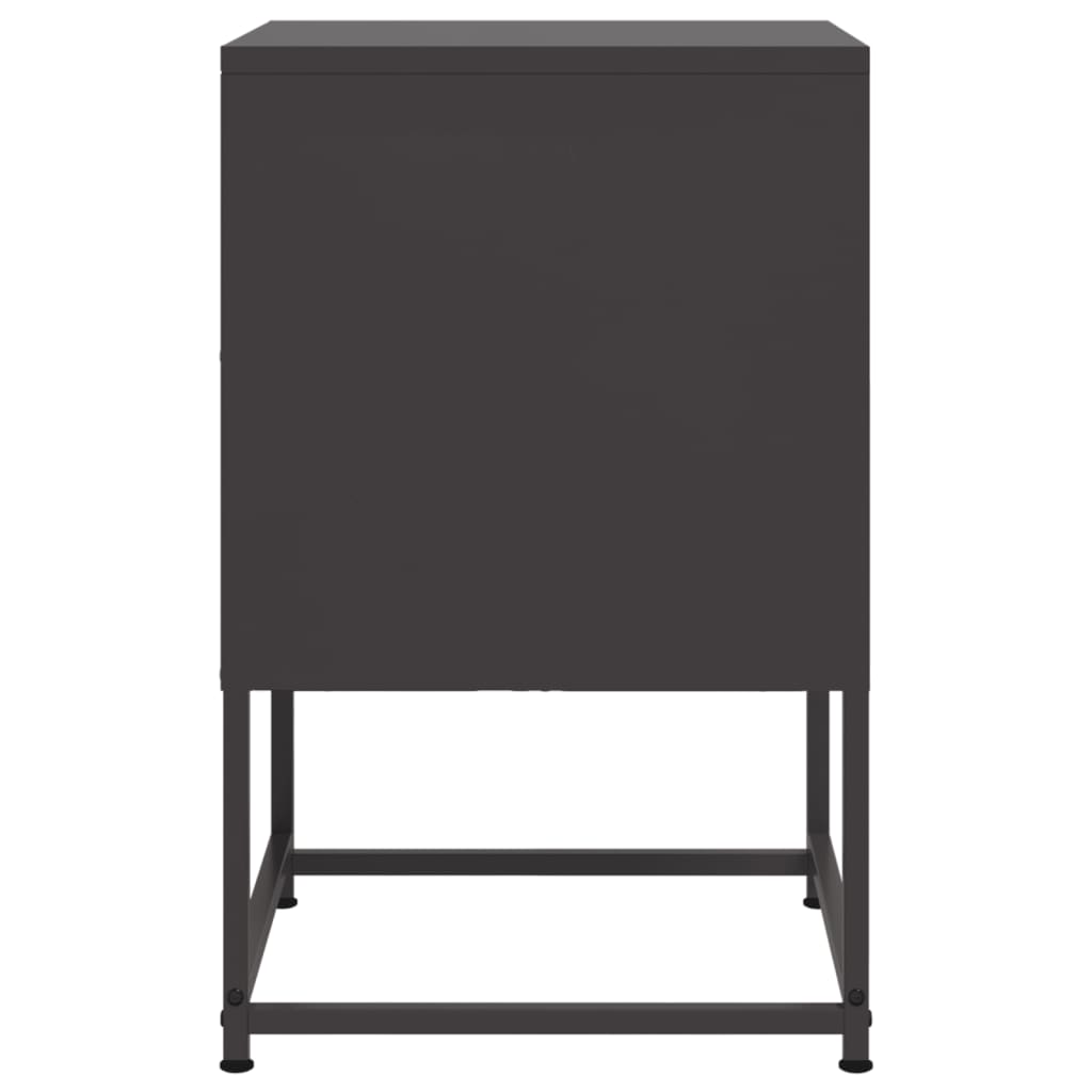 Tables de chevet 2 pcs. Noir 36x39x60,5 cm en acier