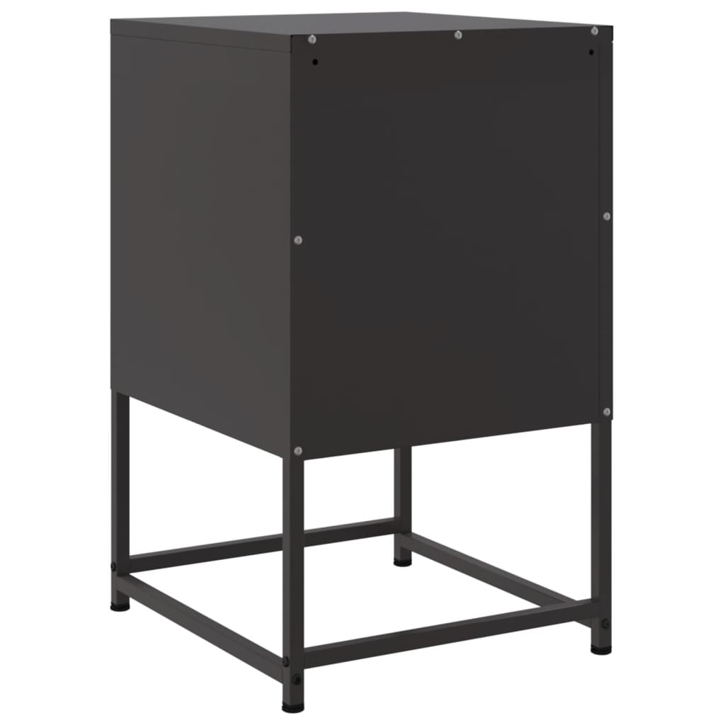 Tables de chevet 2 pcs. Noir 36x39x60,5 cm en acier