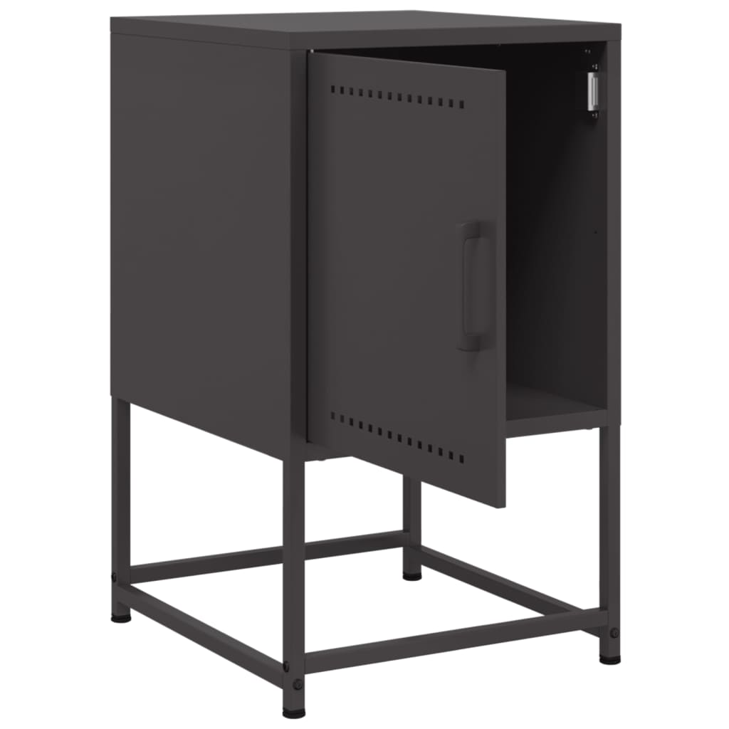 Tables de chevet 2 pcs. Noir 36x39x60,5 cm en acier