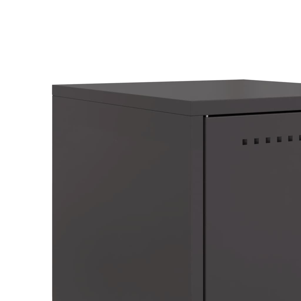 Tables de chevet 2 pcs. Noir 36x39x60,5 cm en acier
