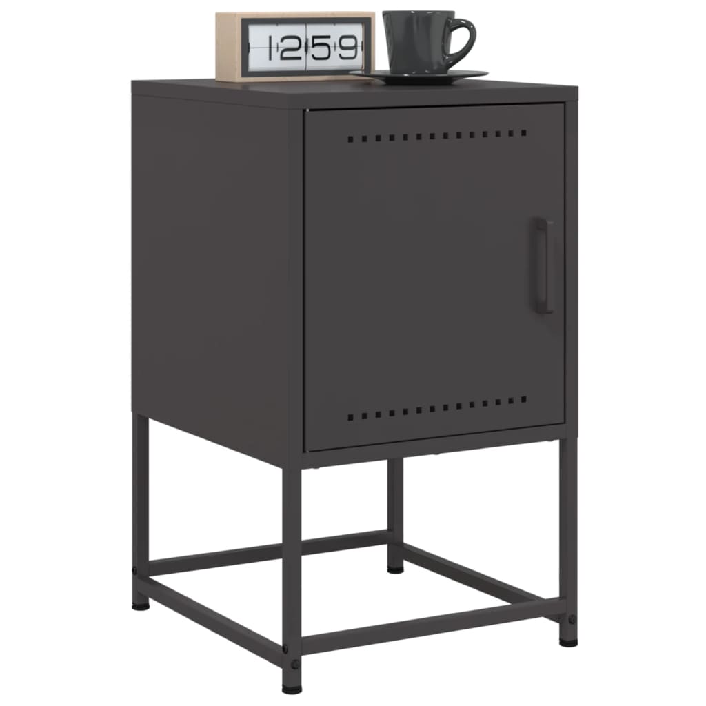 Tables de chevet 2 pcs. Noir 36x39x60,5 cm en acier