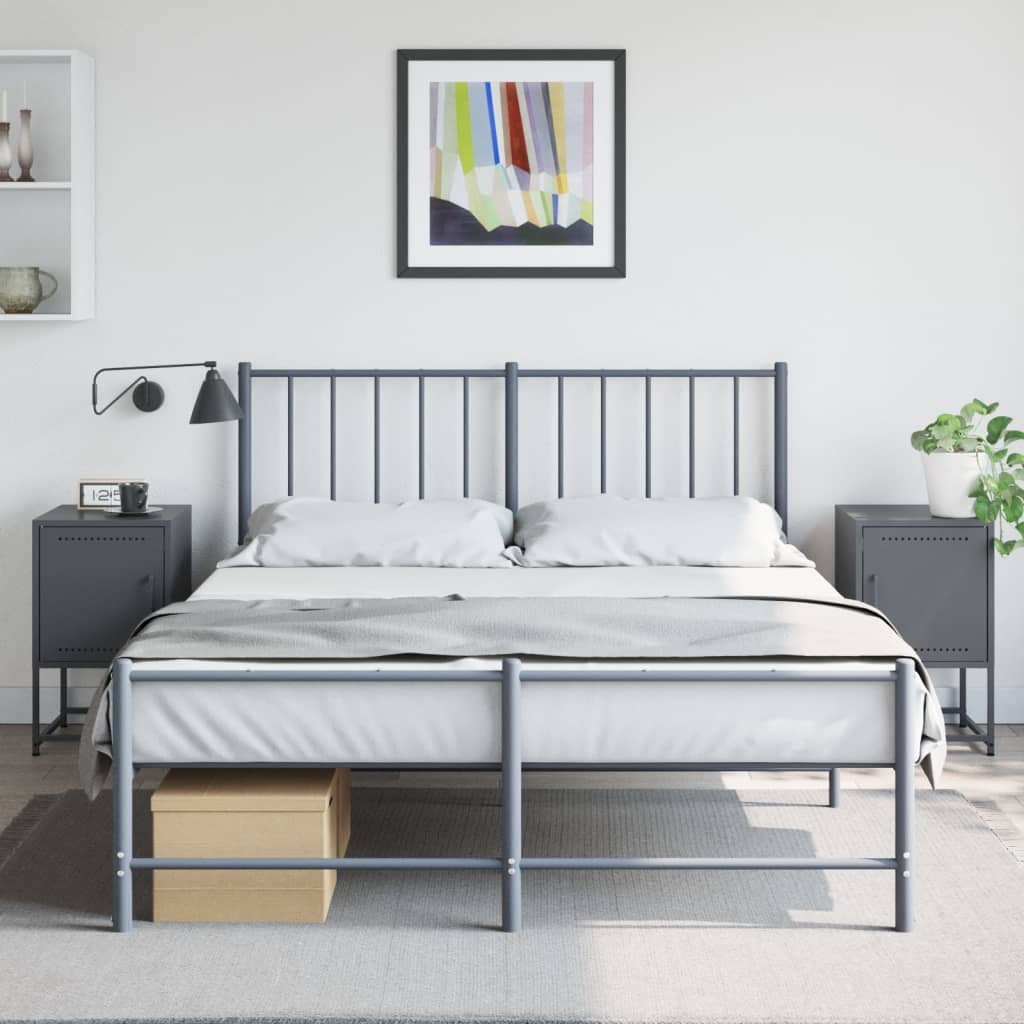 Bedside tables 2 pcs. Anthracite 36x39x60.5 cm steel