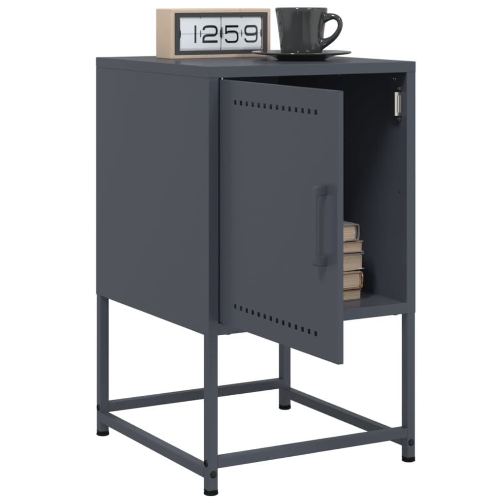Bedside tables 2 pcs. Anthracite 36x39x60.5 cm steel
