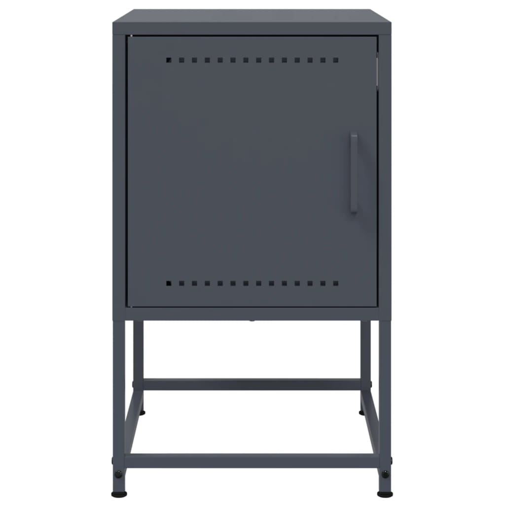 Bedside tables 2 pcs. Anthracite 36x39x60.5 cm steel