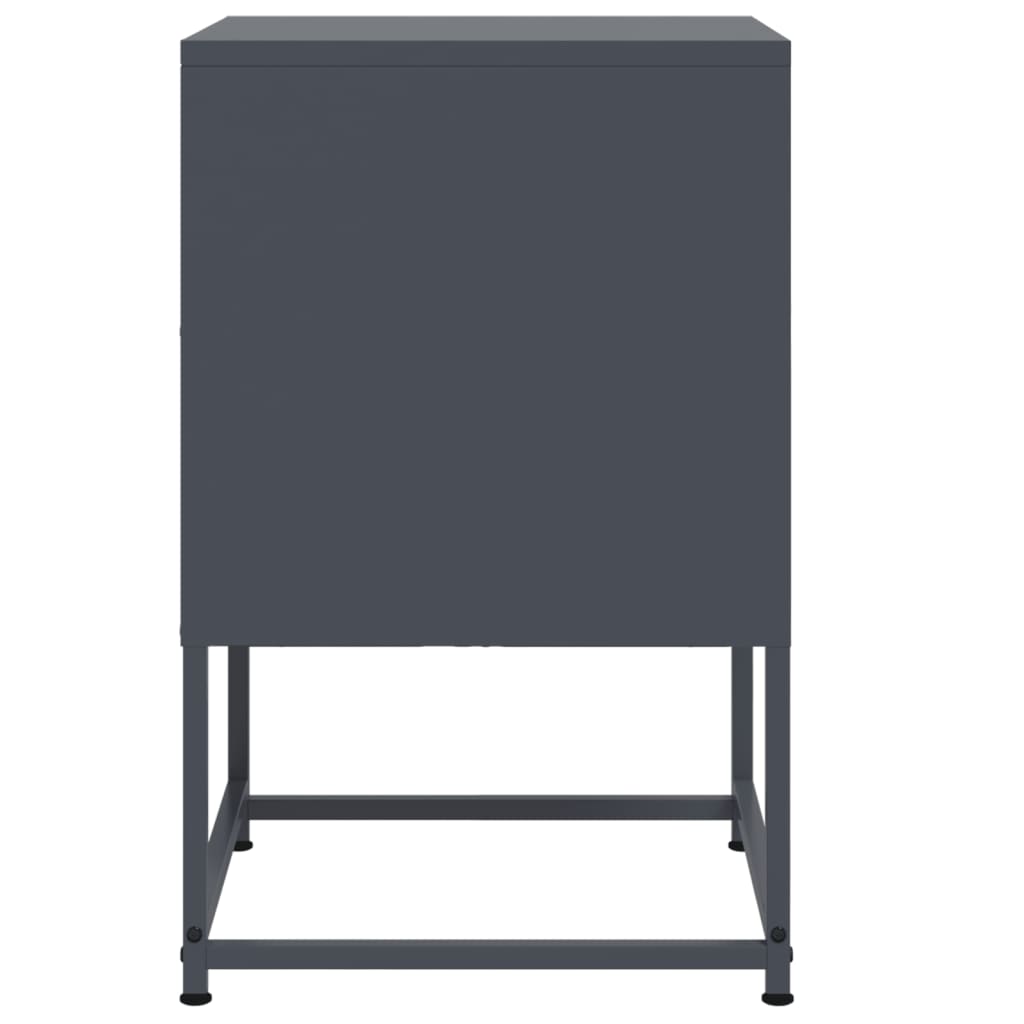 Bedside tables 2 pcs. Anthracite 36x39x60.5 cm steel