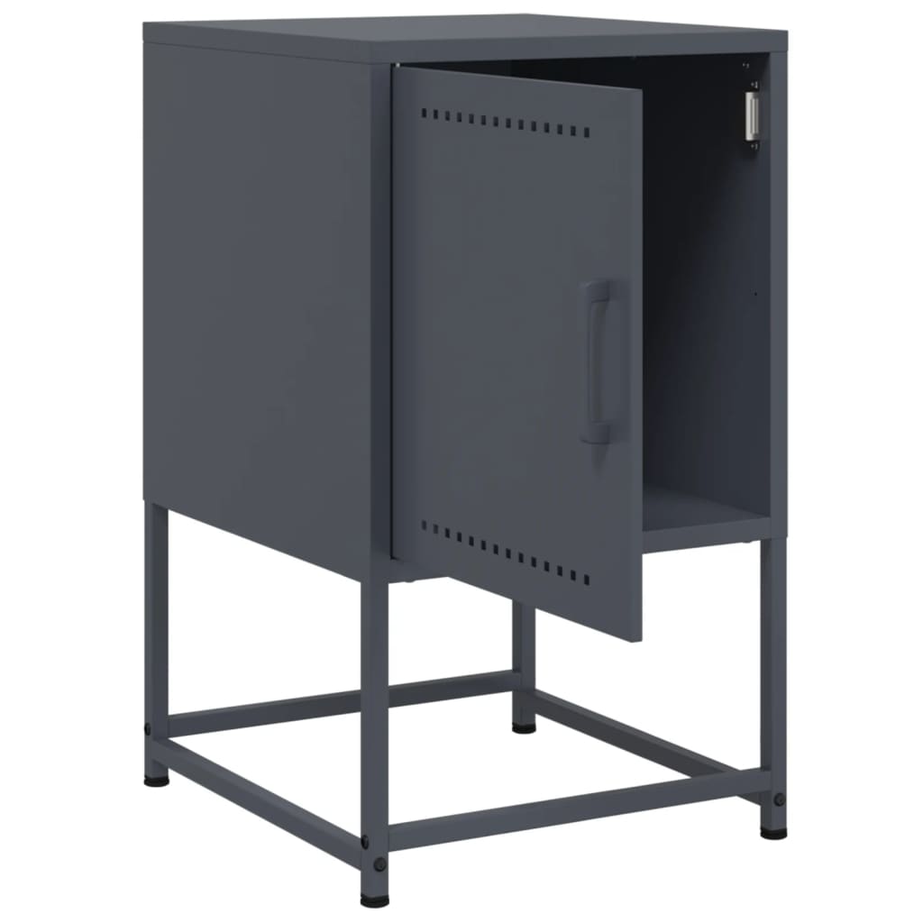 Bedside tables 2 pcs. Anthracite 36x39x60.5 cm steel