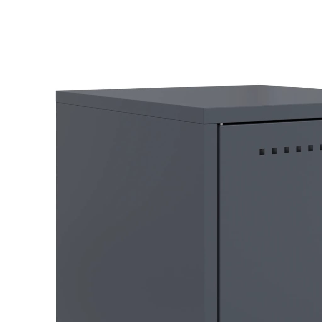 Bedside tables 2 pcs. Anthracite 36x39x60.5 cm steel