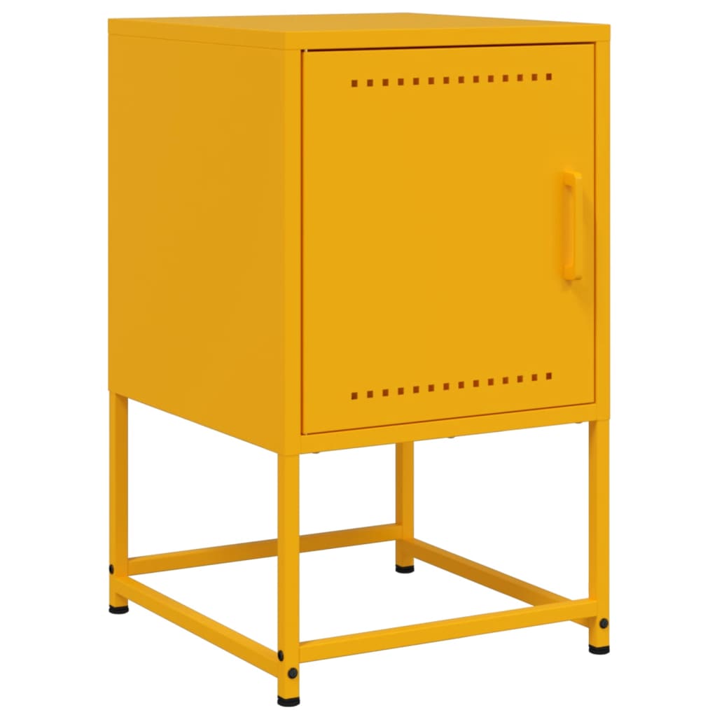 Bedside table mustard yellow 36x39x60.5 cm steel