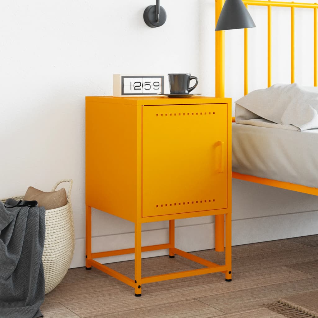 Bedside table mustard yellow 36x39x60.5 cm steel