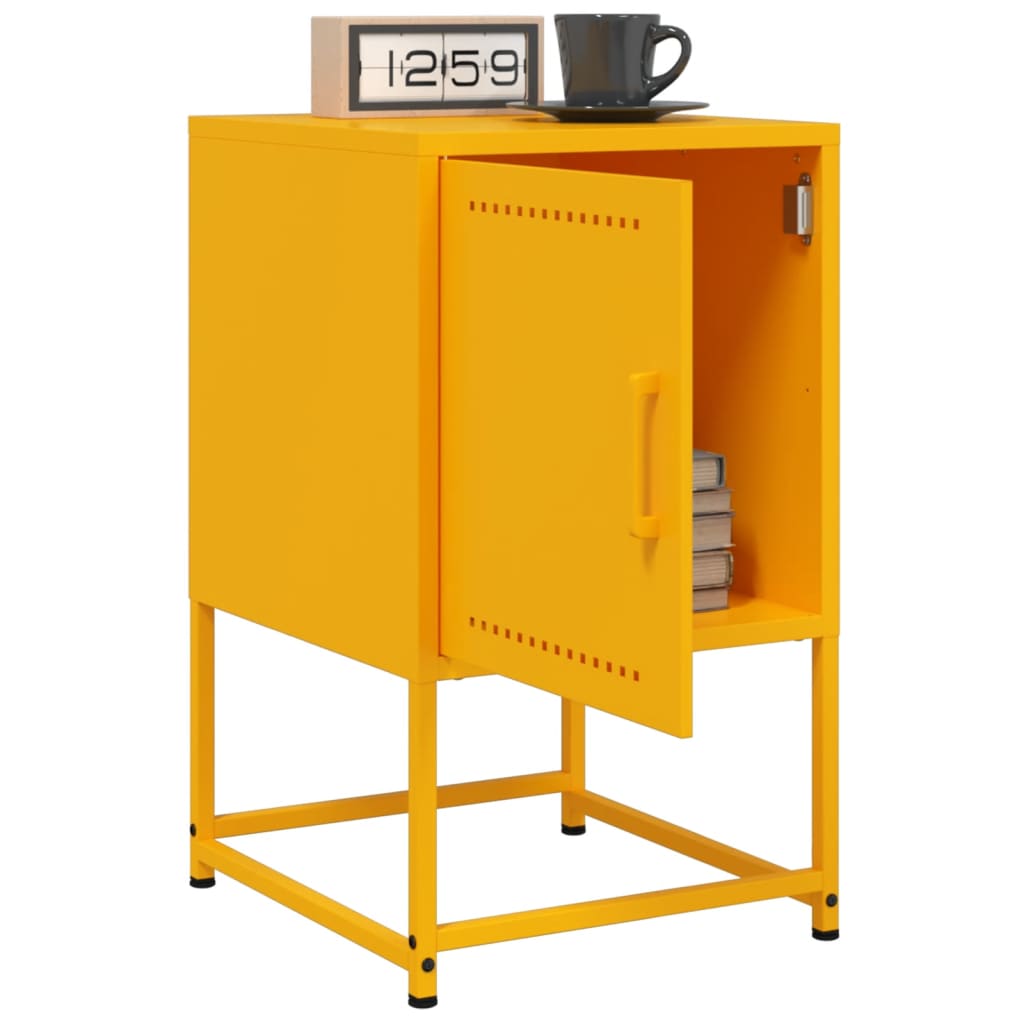 Bedside table mustard yellow 36x39x60.5 cm steel