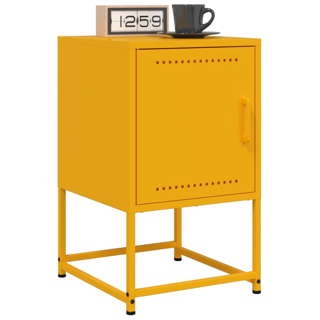 Bedside table mustard yellow 36x39x60.5 cm steel