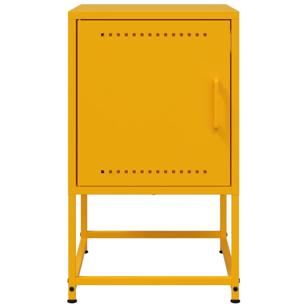 Bedside table mustard yellow 36x39x60.5 cm steel