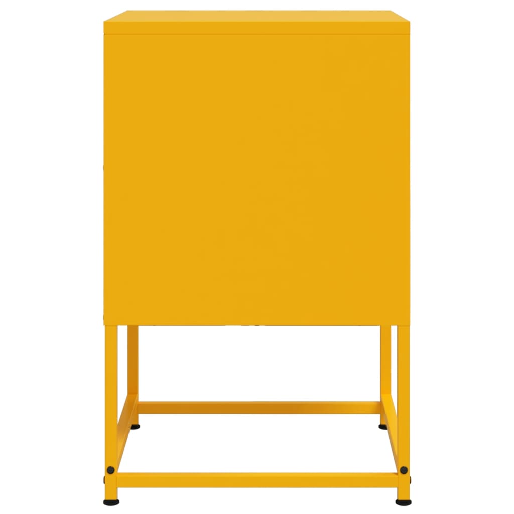 Bedside table mustard yellow 36x39x60.5 cm steel