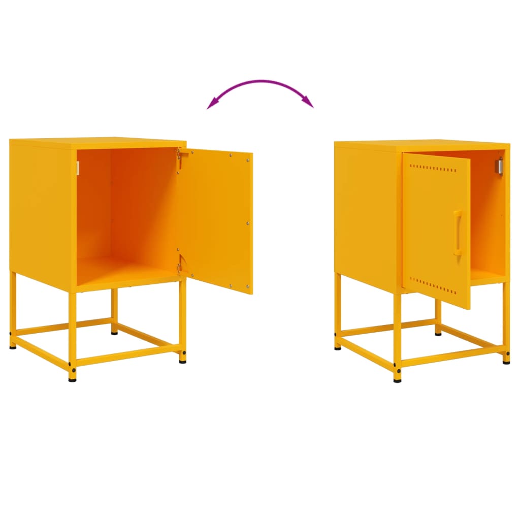 Bedside table mustard yellow 36x39x60.5 cm steel