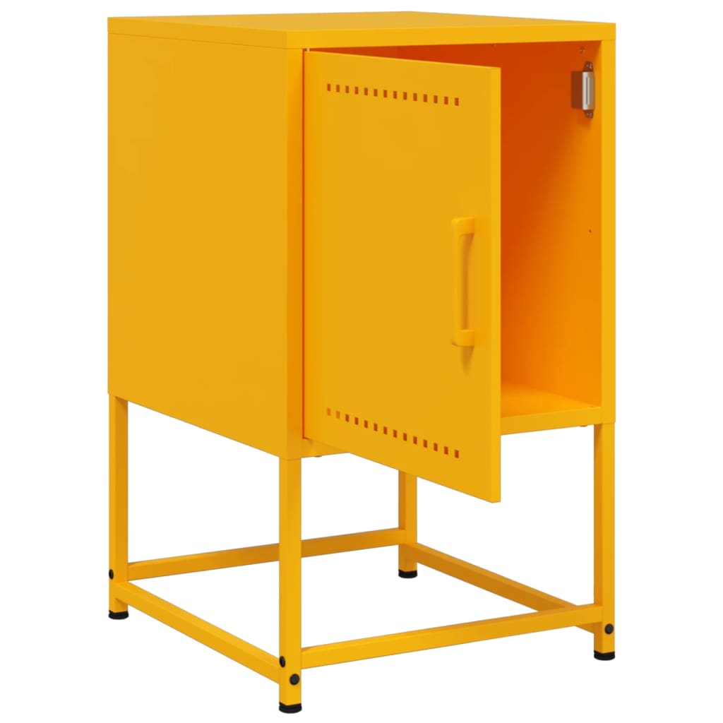 Bedside table mustard yellow 36x39x60.5 cm steel