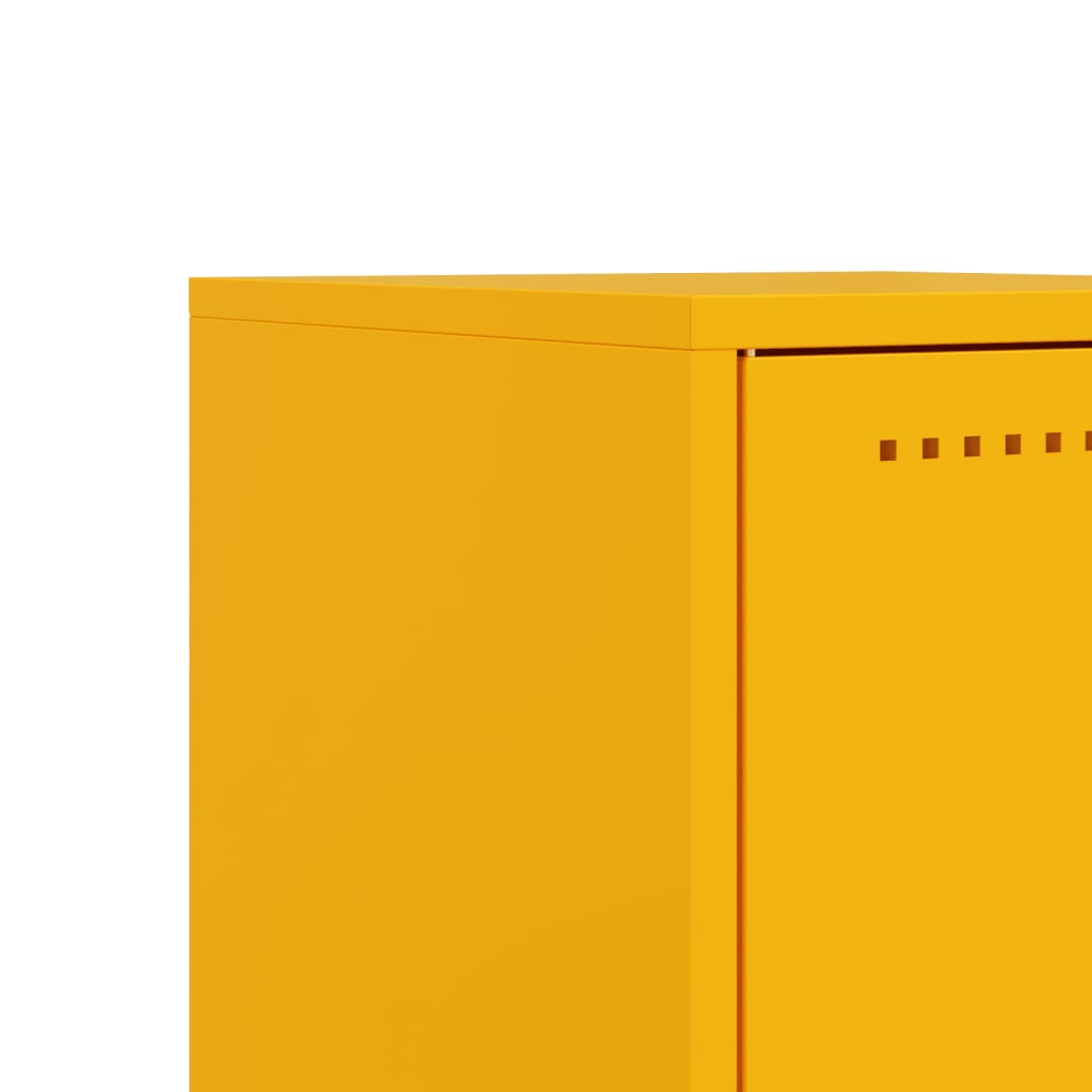 Bedside table mustard yellow 36x39x60.5 cm steel