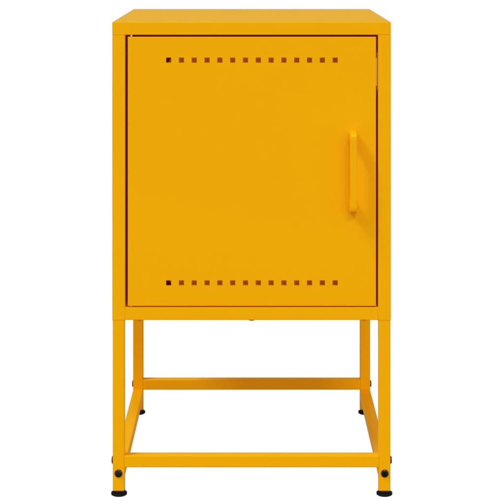 Tables de chevet 2 pcs. Jaune moutarde 36x39x60,5 cm en acier
