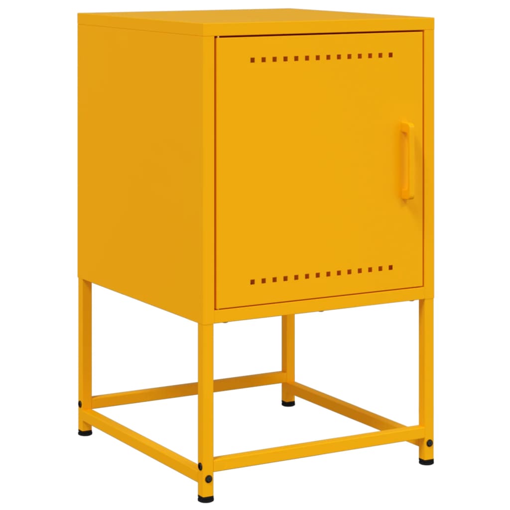 Tables de chevet 2 pcs. Jaune moutarde 36x39x60,5 cm en acier