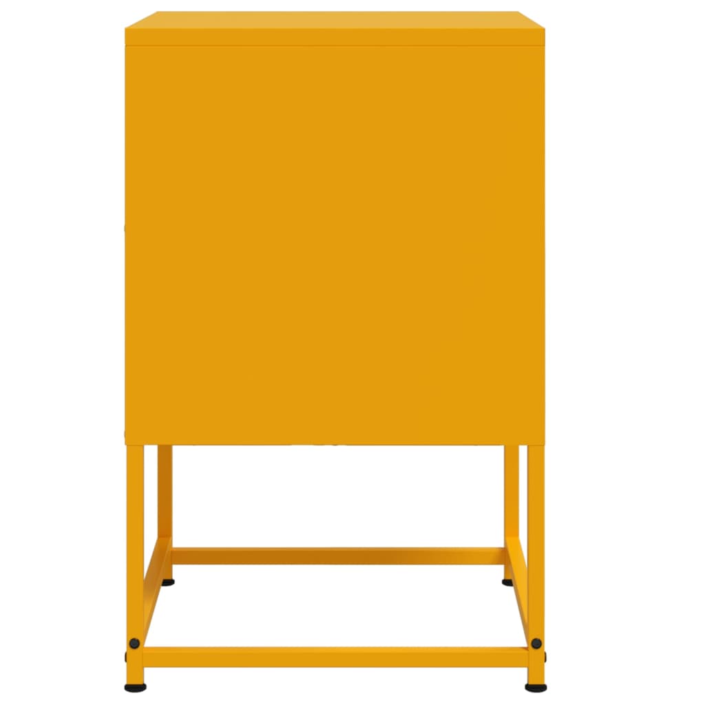 Tables de chevet 2 pcs. Jaune moutarde 36x39x60,5 cm en acier