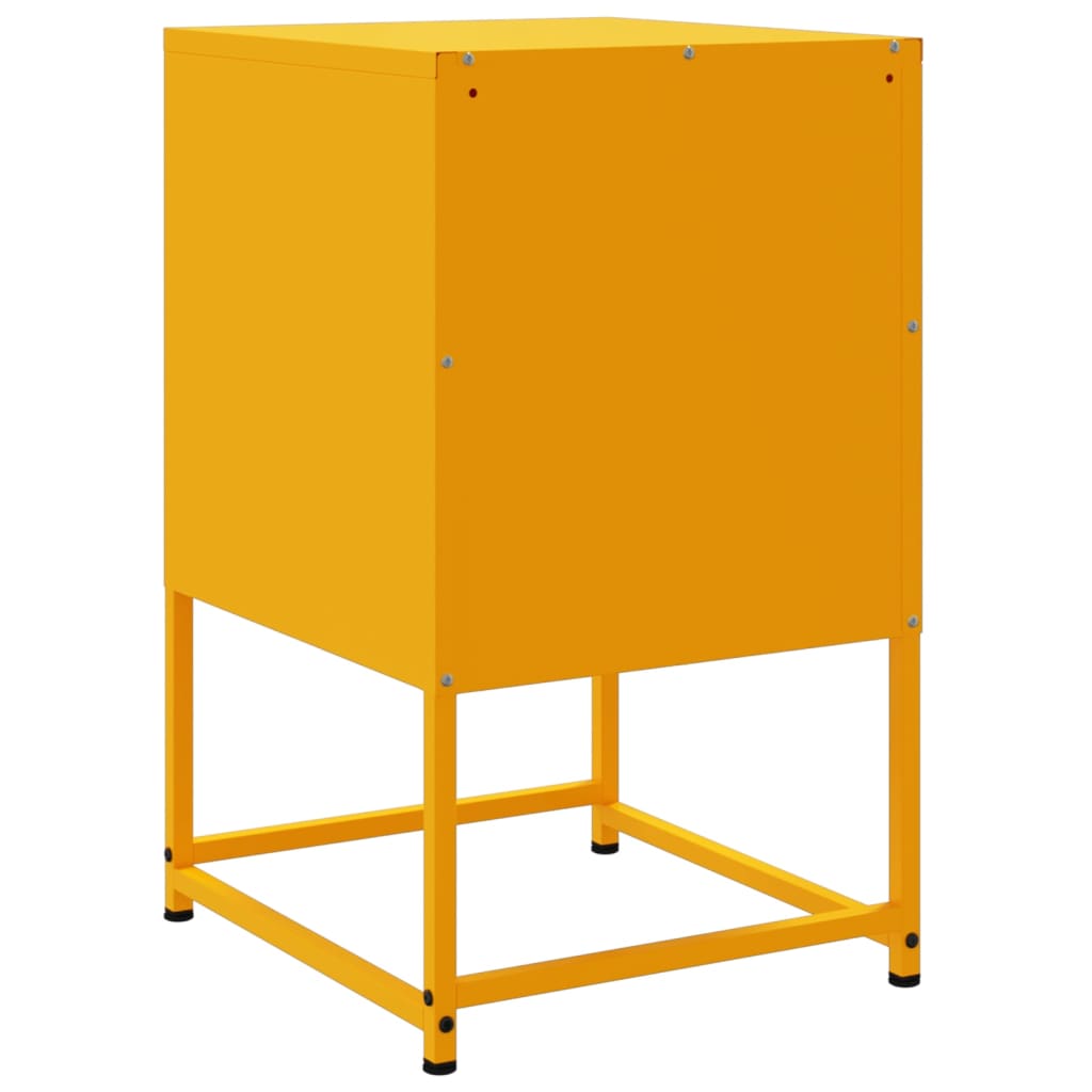 Tables de chevet 2 pcs. Jaune moutarde 36x39x60,5 cm en acier