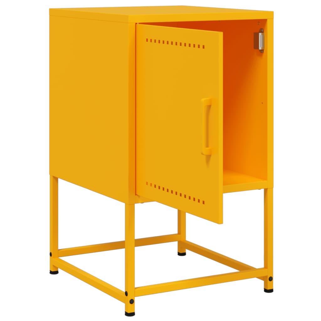 Tables de chevet 2 pcs. Jaune moutarde 36x39x60,5 cm en acier