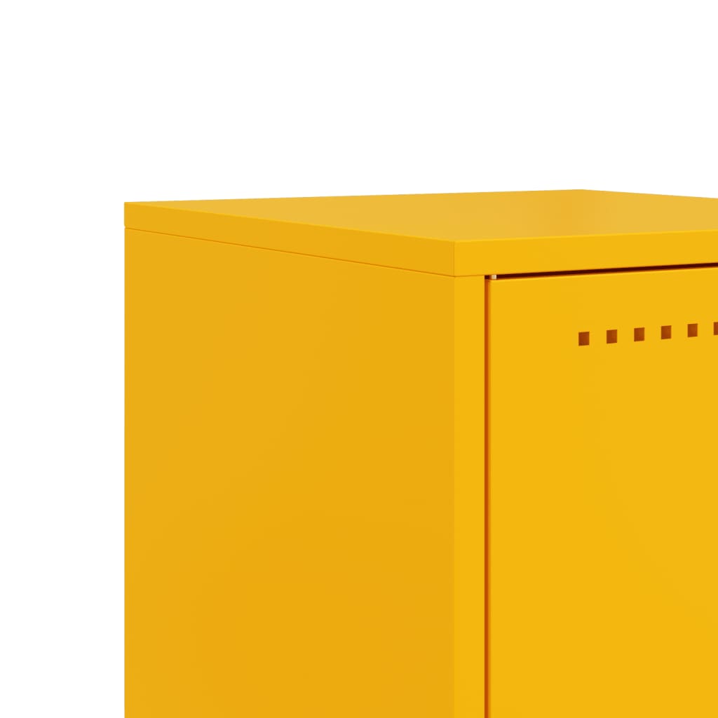 Tables de chevet 2 pcs. Jaune moutarde 36x39x60,5 cm en acier