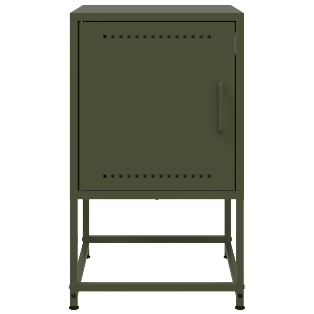 Bedside tables 2 pcs. Olive green 36x39x60.5 cm steel