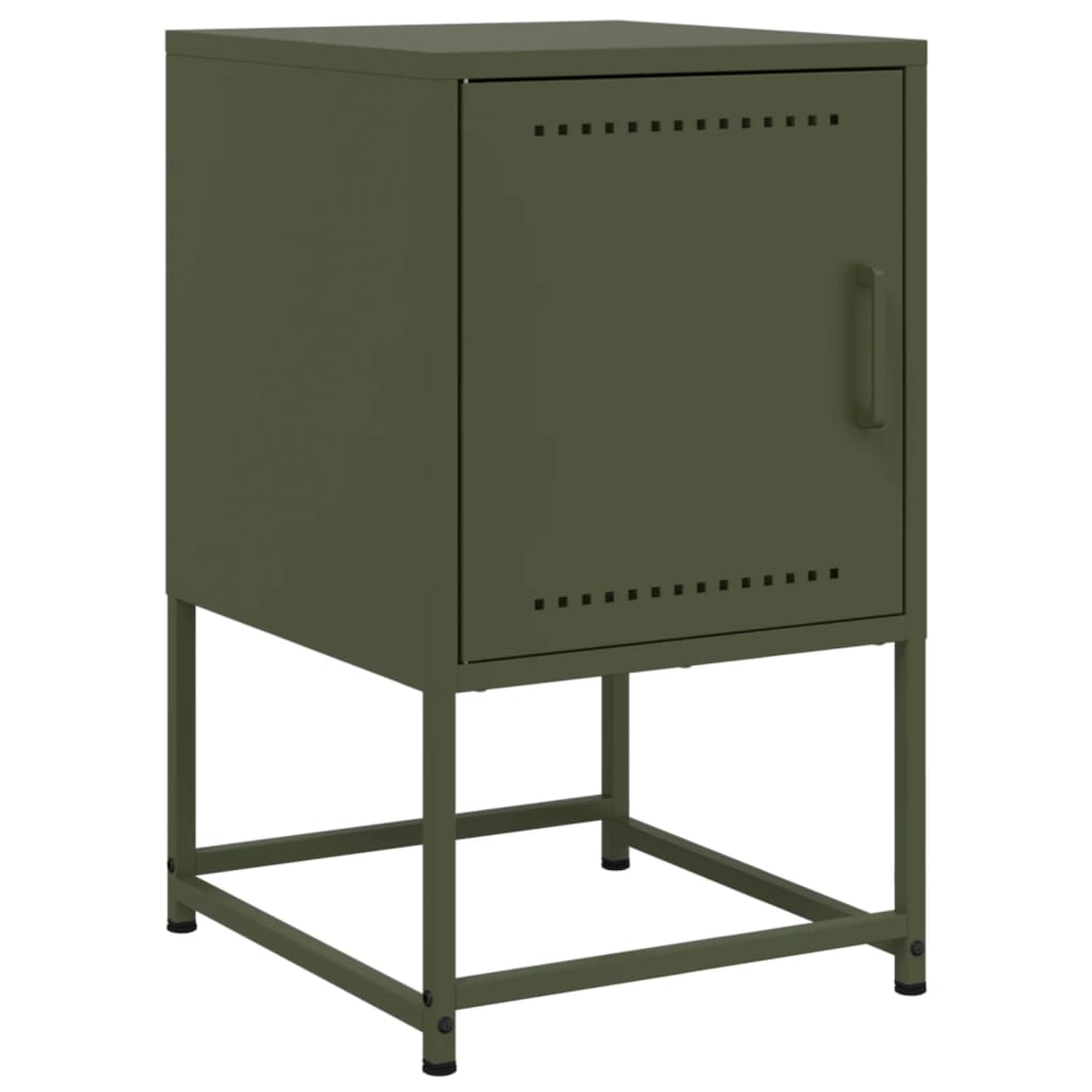 Bedside tables 2 pcs. Olive green 36x39x60.5 cm steel