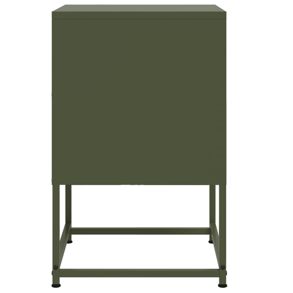 Bedside tables 2 pcs. Olive green 36x39x60.5 cm steel