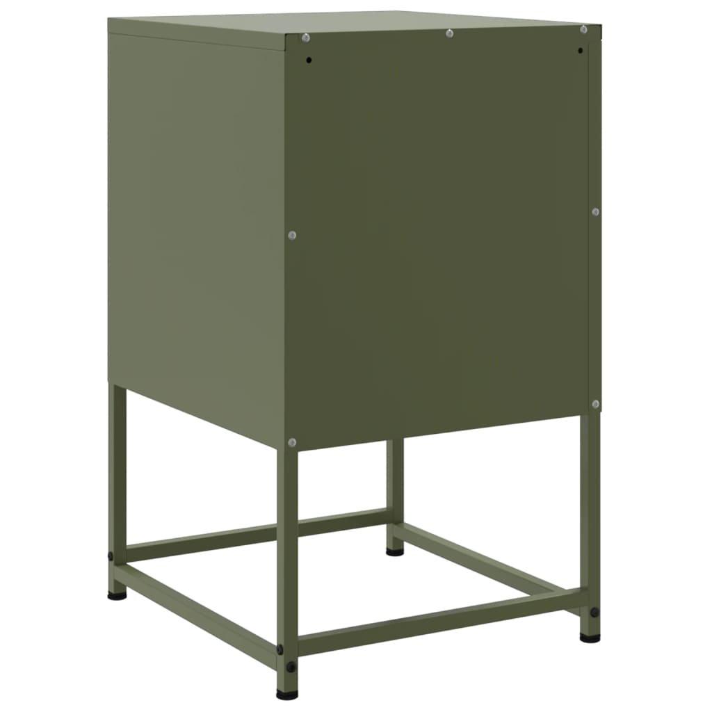 Bedside tables 2 pcs. Olive green 36x39x60.5 cm steel