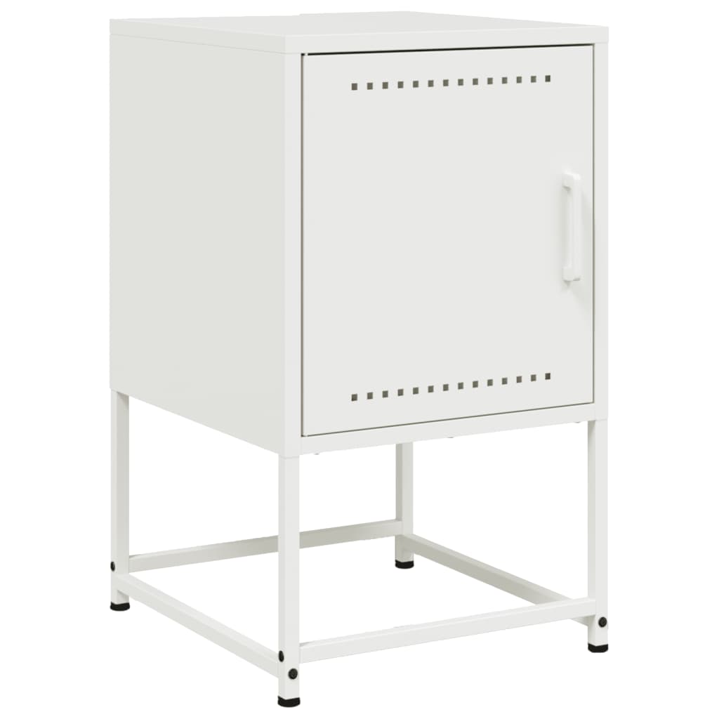 Bedside Table White 36x39x60.5 cm Steel