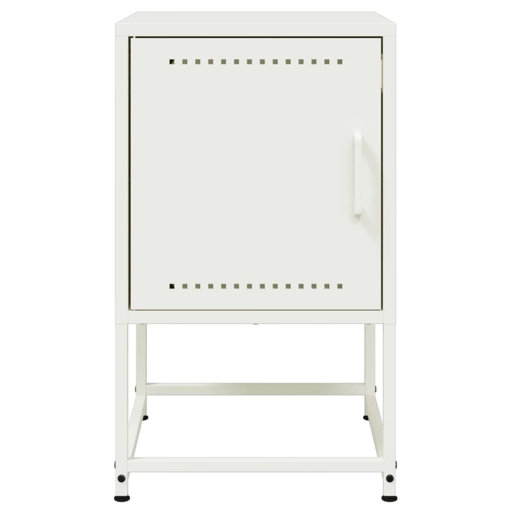 Bedside Table White 36x39x60.5 cm Steel