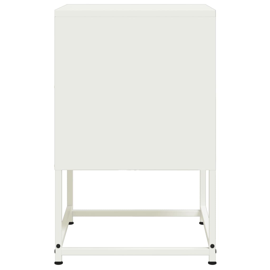 Bedside Table White 36x39x60.5 cm Steel