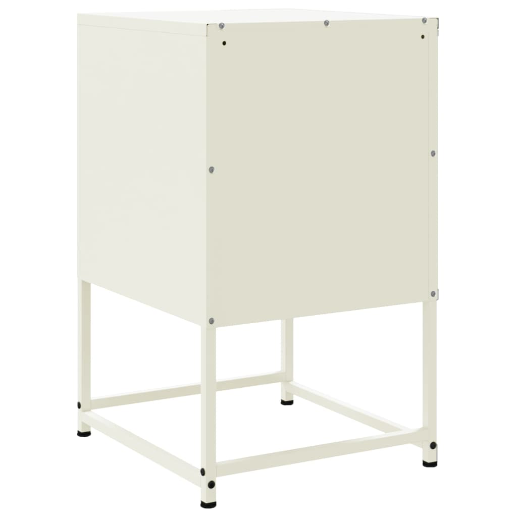 Bedside Table White 36x39x60.5 cm Steel