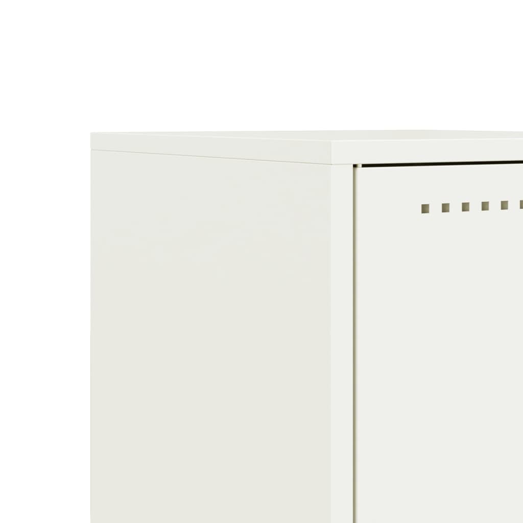 Bedside Table White 36x39x60.5 cm Steel