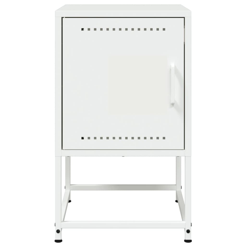 Tables de chevet 2 pcs. Blanc 36x39x60,5 cm en acier