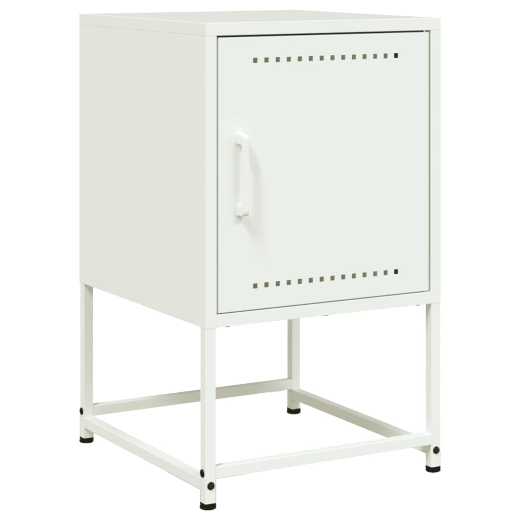 Tables de chevet 2 pcs. Blanc 36x39x60,5 cm en acier