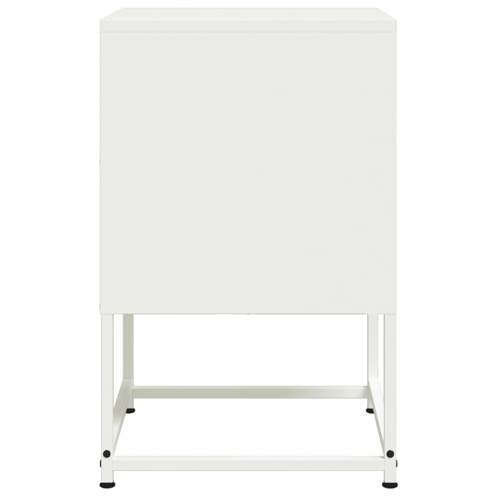 Tables de chevet 2 pcs. Blanc 36x39x60,5 cm en acier