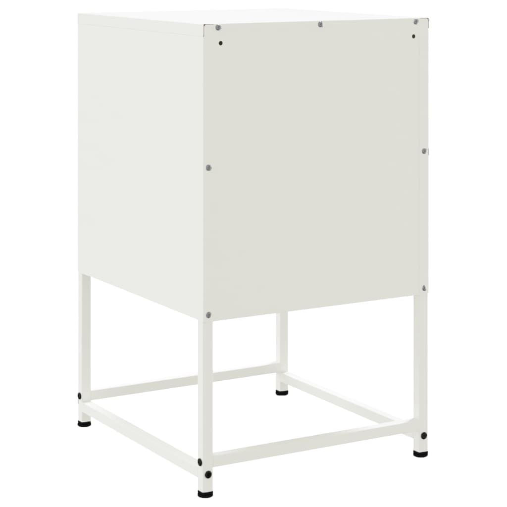 Tables de chevet 2 pcs. Blanc 36x39x60,5 cm en acier