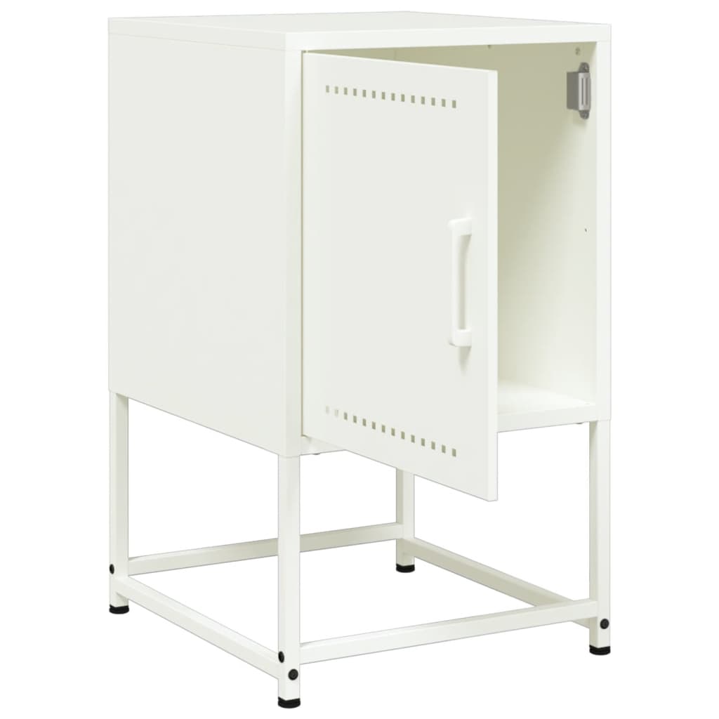 Tables de chevet 2 pcs. Blanc 36x39x60,5 cm en acier