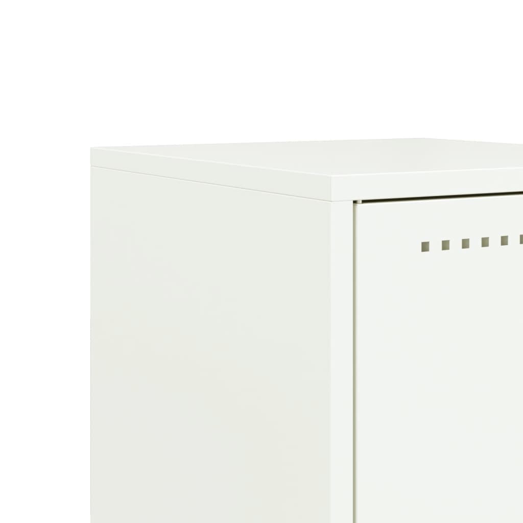 Tables de chevet 2 pcs. Blanc 36x39x60,5 cm en acier