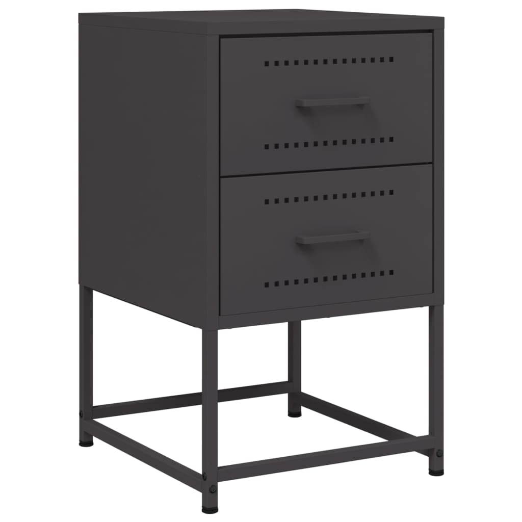 Bedside Table Black 36x39x60.5 cm Steel