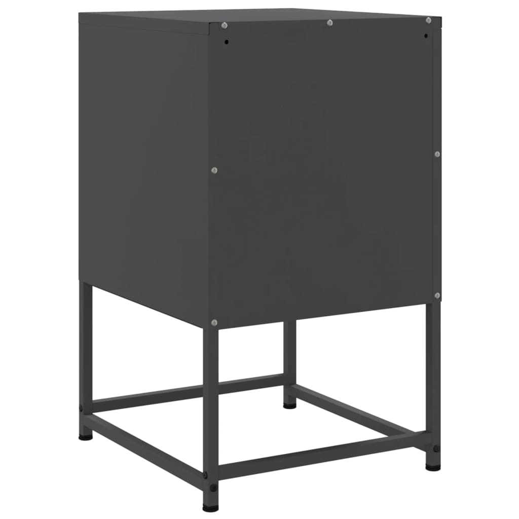 Bedside Table Black 36x39x60.5 cm Steel
