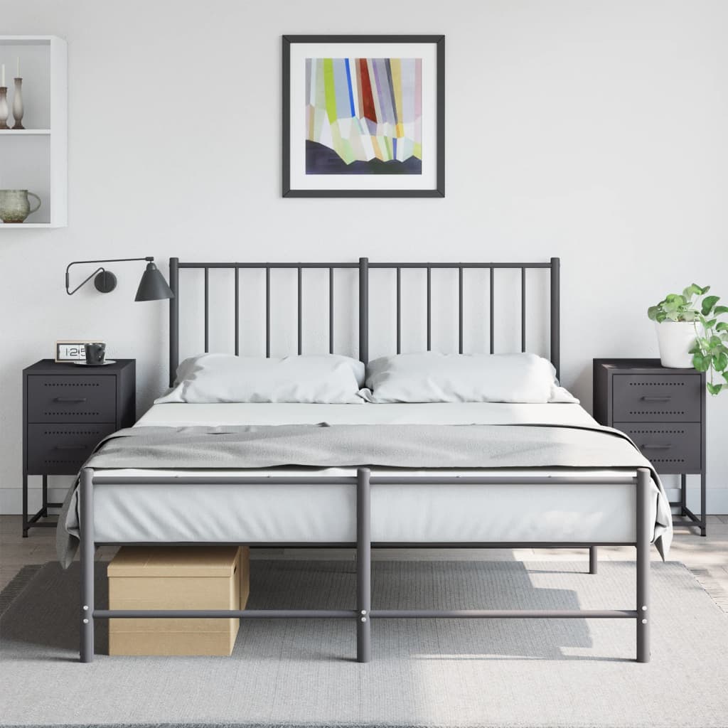 Tables de chevet 2 pcs. Noir 36x39x60,5 cm en acier