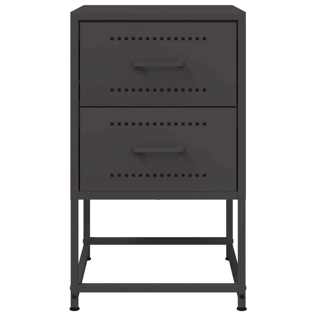 Tables de chevet 2 pcs. Noir 36x39x60,5 cm en acier