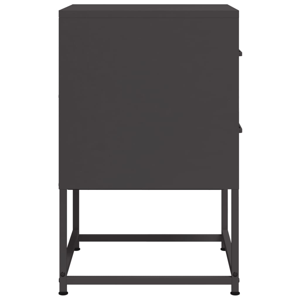 Tables de chevet 2 pcs. Noir 36x39x60,5 cm en acier