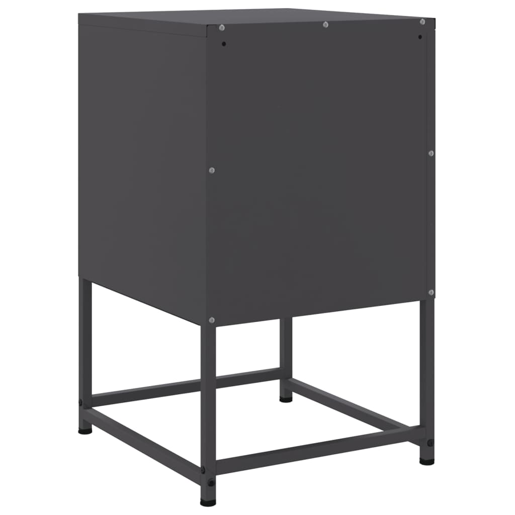 Tables de chevet 2 pcs. Noir 36x39x60,5 cm en acier